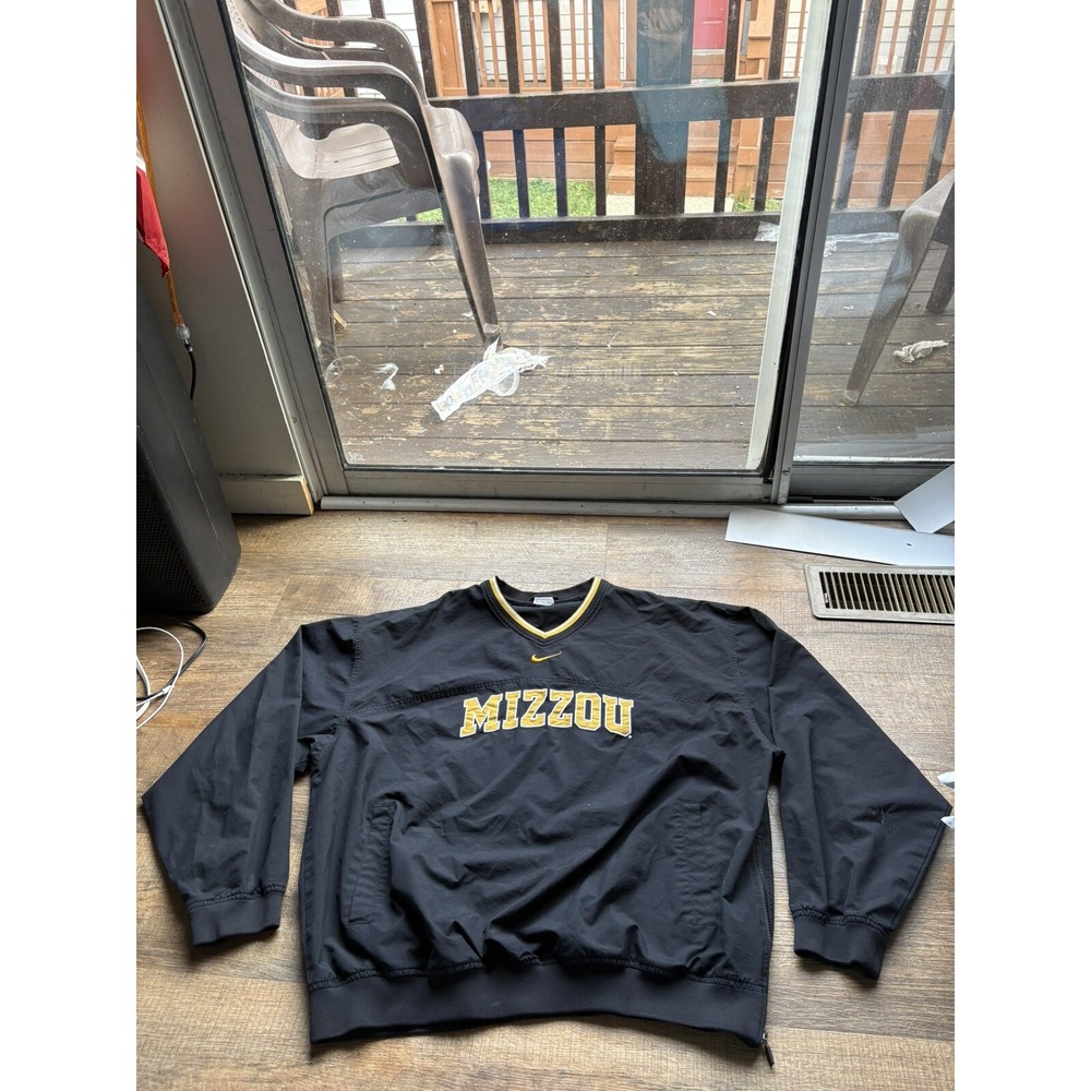 Vintage Nike Mizzou Sweatshirt XXL Black Center Swoosh Crewneck Missouri Tiger